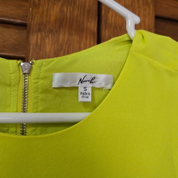 Norah Shift Dress Neon Yellow Lined Size Small Crew Neck Sleeveless - Picture 6 of 6